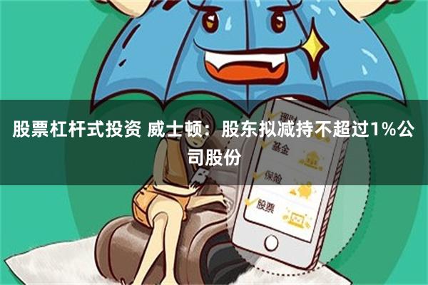 股票杠杆式投资 威士顿：股东拟减持不超过1%公司股份