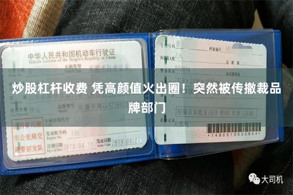 炒股杠杆收费 凭高颜值火出圈！突然被传撤裁品牌部门