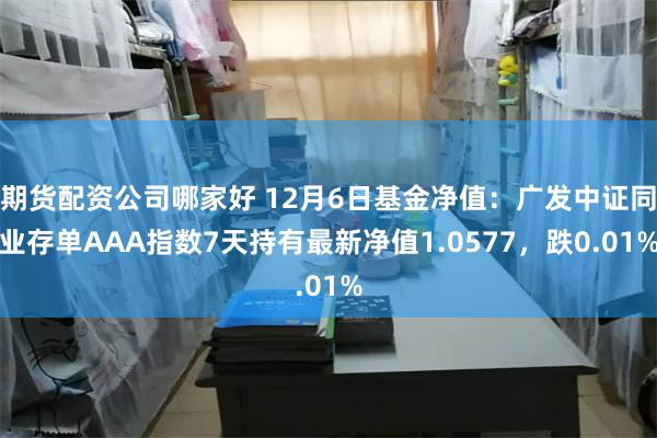 期货配资公司哪家好 12月6日基金净值：广发中证同业存单AAA指数7天持有最新净值1.0577，跌0.01%